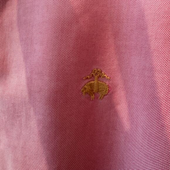 Brooks Brothers EUC 100% cotton pinkish textured long sleeve with Golden Fleece - Picture 6 of 8